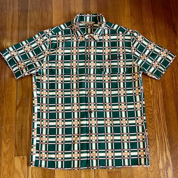 Deus Ex Machina Men’s Large Plaid Button Shirt Retro Short Sleeve - Picture 11 of 16